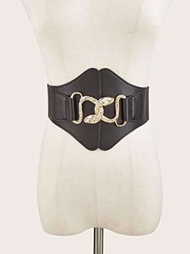 Verdusa Snake Fiftle Fuille Faux Leather Elastic Wide Belt Corset