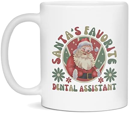 Presentes de assistente dental, canecas de Natal dental para RDA, presente de natal, branco de 15 onças