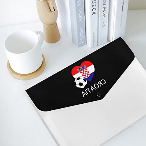 Love Croatia futebol de futebol 6 Organizador de arquivos em expansão de bolso A4 Pastas de tamanho de água à prova d'água envelopes