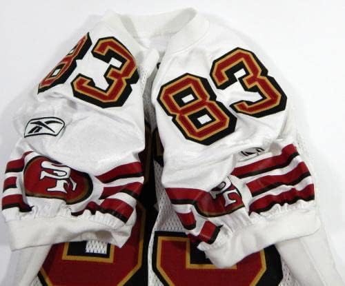 2006 San Francisco 49ers Arnaz Battle 83 Jogo emitiu White Jersey 60 S P 42 74 - Jerseys de Jerseys usados ​​na NFL não assinada