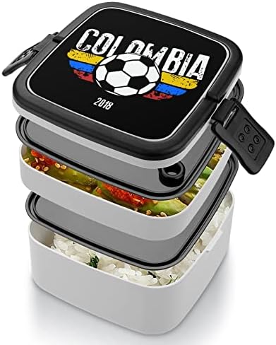 Bandeira do futebol colombiano Banda de dupla camada Bento Box Box Recipiente de refeição para trabalho Offce Picnic