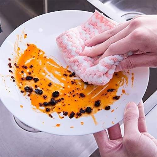 Houkai 5pcs de espessura toalha de cozinha de pano doméstico panos de cozinha de cozinha microfibra Limpeza de mesa de óleo antiaderente pano