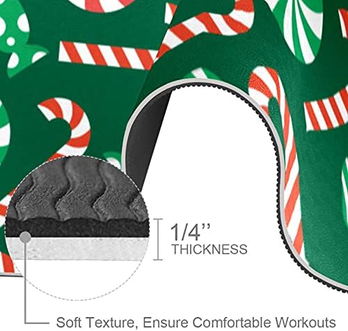 Yoga Mat Green Christmas Candy Eco Friendly Non Slip Fitness Exerche Tapete para Pilates e exercícios de piso