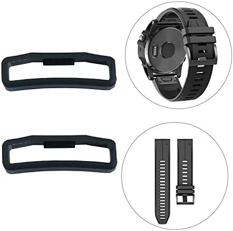 McXGL 22mm Silicone Rubber Keeper Loop Compatível com Garmin Fenix5 Plus Approach S60 Quatix 5 Forerunner 935 Relógio