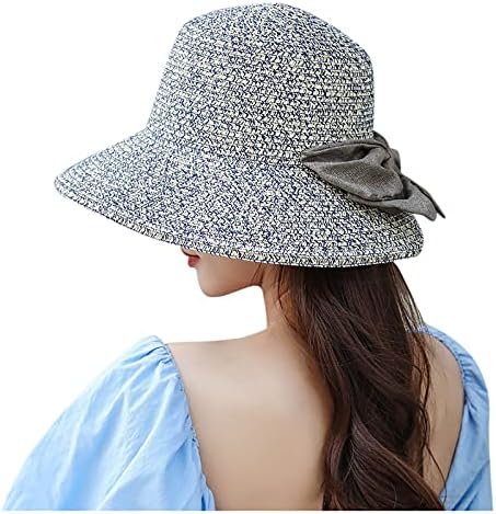 Womens Beach Straw Sun Hat Hat Sumshade Summer Beach Hat de praia Feminino Proteção solar feminina Capas de beisebol de palha de palha