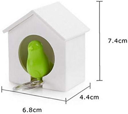 AMOYER 1PC Whistle Bird House Keychain Rack Creative Wall Mount Hook Key Hanger Helter