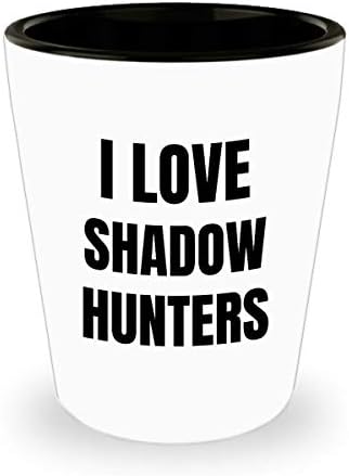 Eu amo Shadowhunters Shot Shot Glass Shotglass Funny Gift Idea para Liquor Lover Alcohol 1,5 oz