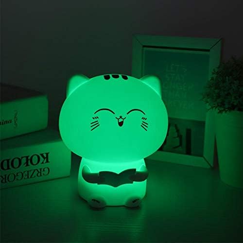Xuuyuu Night Light, silicone colorido gato fofo USB Lâmpada LED de carregamento para o quarto em casa