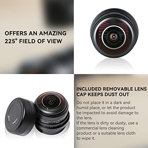 7 artesãos 4mm f2.8 Fisheye Ultra-Wide Lens Manual de Lente Foco Prime Prime Lente M4/3 Montar câmeras sem espelho