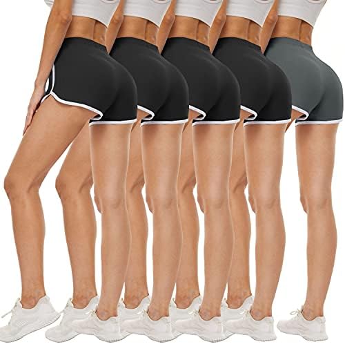 5 Pacote para mulheres shorts shorts femininos shorts de saque feminino calça de ioga curta treino esportivo mole de shorts para