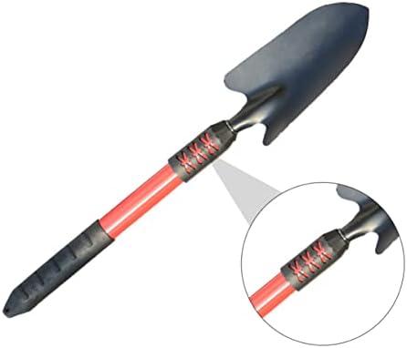 Ferramentas de Yarnow Tools 6pcs Mão preto para plantar o transplante agrícola de ponta vermelha Jardinagem pequena e ergonômica