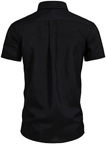 Delcarino masculino de manga curta camisetas de linho de verão camisas de praia casual de bolso