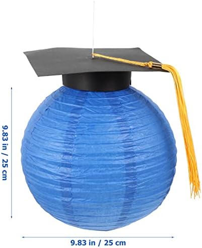 ABOOFAN Decoração de casa Castro de formatura Classe de lanterna de 2023 lanternas de papel pendurado com chapéu de graduação preta e tamel de formatura decorações de festas azuis decoração japonesa