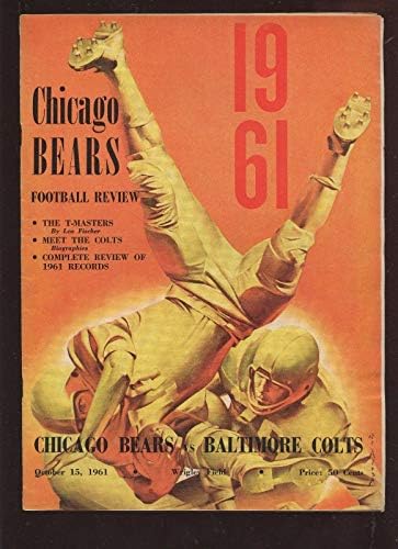 15 de outubro de 1961 NFL Program Baltimore Colts em Chicago Bears VGEX+ - Programas da NFL
