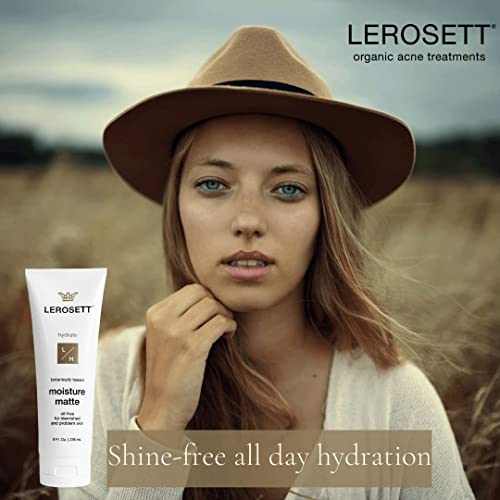 Gunilla da Suécia Lerosett Hidratante diário sem óleo fosco para pele propensa a acne, não gelo, leve, não comedogênica com