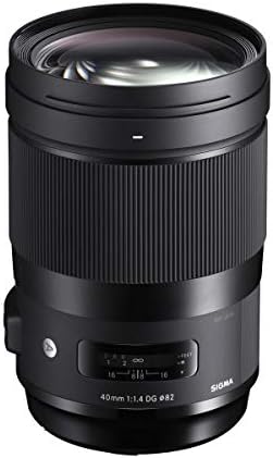 Sigma 40mm f/1.4 DG HSM Art Lens para Nikon F, pacote com kit de filtro Prooptic de 82mm, caixa da lente, tonalidade de