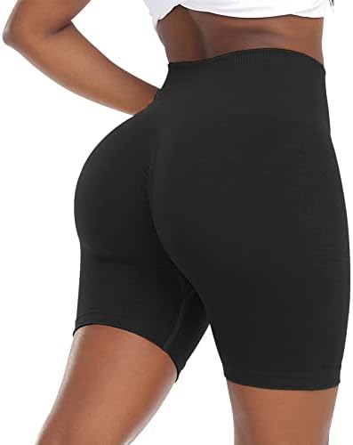 Shorts de treino feminino de scrunch sem costura shorts de ginástica de cintura alta para exercício shorts de moto de yoga