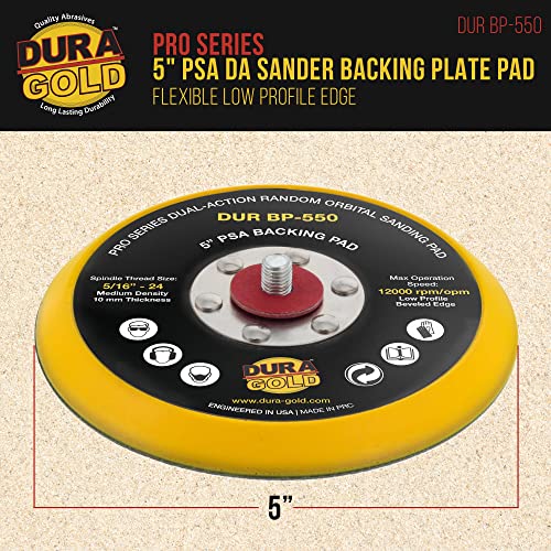 DURA -GOLD 5 FILME verde PSA Sanding Discs - 240 Grit & 5 PSA Da Sander Backing Plate Plaw