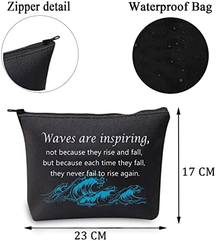 MBMSO Ocean Wave Gifts Waves são inspirações de maquiagem Bolsa de maquiagem Presentes temáticos de onda Sea Wave Zipper Bag Inspirational Ocean Lover Gifts