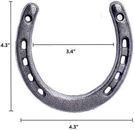 Ggtyhao 12pcs Ferrar ferradura de ferro fundido ， para boa sorte e ferro fundido durável Médio Horseshoe 5 buracos em cada lado para