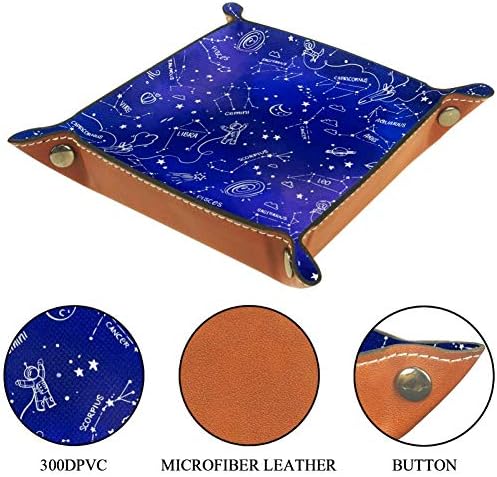 AISSO Night Sky estrela o organizador de manobrista de couro espacial para carteiras, relógios, chaves, moedas, telefones