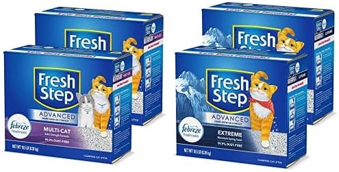 Fresh -step multi -gato com frescura de febreze e lixo de gato de aglomeração extrema avançada com controle de odor - aroma