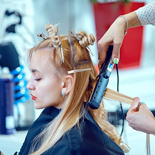 Clipes de cabelo de estilo genelayar, clipes de contas de pato para mulheres, clipes de jacarés de metal à prova de ferrugem de 3,5 polegadas com orifícios, clipes de cachos de pinos de prata para seção de estilo de cabelo