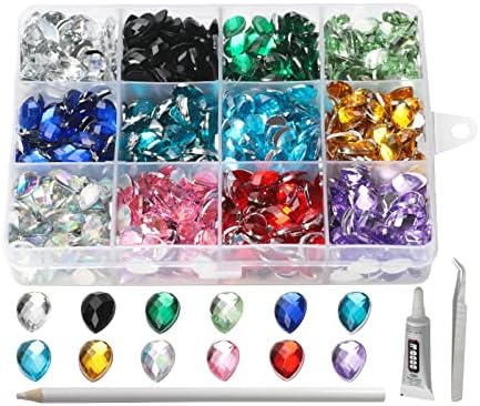 Pamir tong 4240pcs aleatório gemas de artesanato misto jóias acrílico shornones de gemas de gemas com pinça cola de