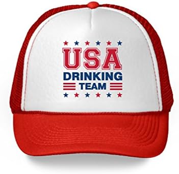 Pekatees EUA bebendo time caminhoneiro chapéu quarto de julho Chapéus divertidos Acessórios brancos e azuis vermelhos