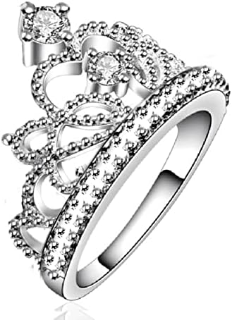 Anel de onda feminino do garfo anel de onda personalizada jóias de luxo Micro pavimentado anel de coroa de zircão