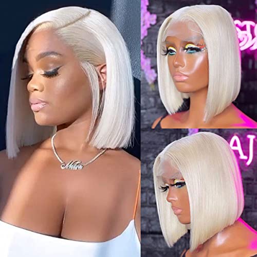 MSCATHY PLATINUM BLONDA 13X4 CABELO HUMANO BOB WIG HD CAIL FRONTIDO FRIPLÁVEL FRONTAÇÃO PRETURADO PLUSPO DO CABELO DE CABELOS HUMANOS