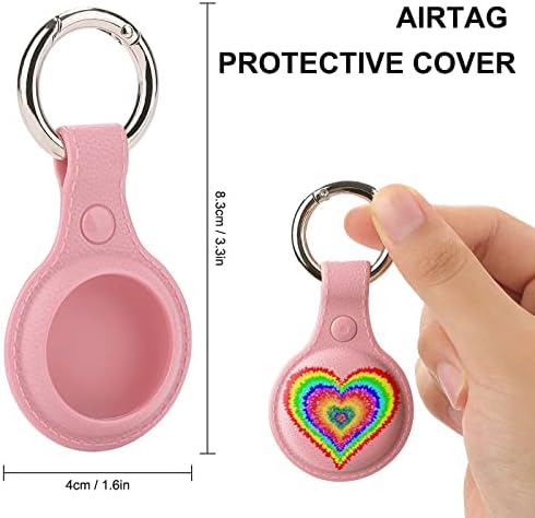 Tie-Dye Caso de proteção cardíaco compatível com o suporte do localizador anti-perdido Airtag com anel-chave para a carteira de colarinho de gato de gato cães animais de estimação