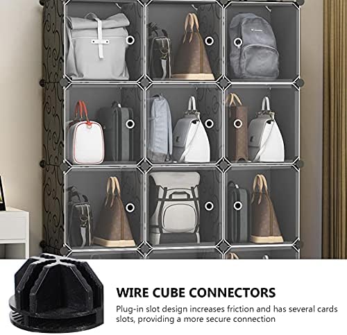 DoiTool Wire Stopper Black Cube Conectores de plástico conectores de intertravamento Clipes de fivela de fivela de grade de fio