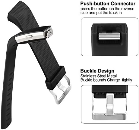 Tobfit Sport Bands Compatível com Fitbit Charge 2, 4 pacote, pulseiras de substituição para homens, pequenos/grandes