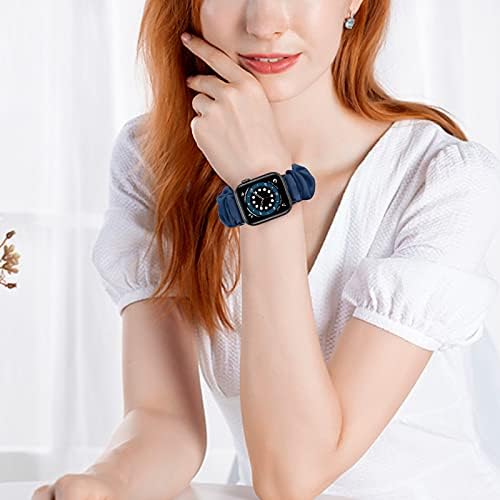 YCHDDER Scrunchie Watch Band Compatível com Apple Watch Band 38mm 40mm 41mm 42mm 44mm 45mm, tiras de reposição elástica macia para série IWATCH SE/8/7/6/5/4/4/3/2/1