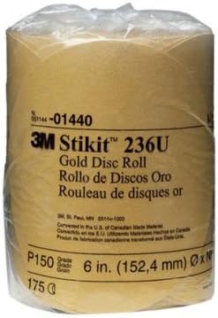 3m Stikit Gold Disc Roll, 01198, 5 pol, p80a, 75 discos por rolo