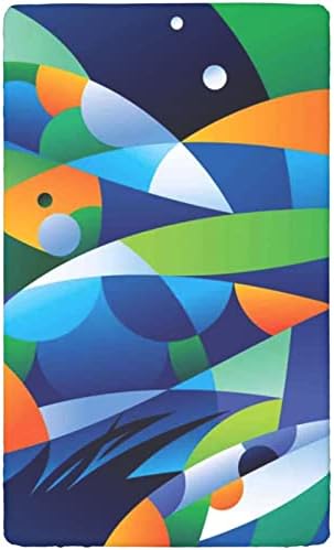 Folha de berço com tema do oceano, colchão de berço padrão folhas de colchão de colchão de berço - lençóis para meninos para meninos, 28 “x52”, multicolor