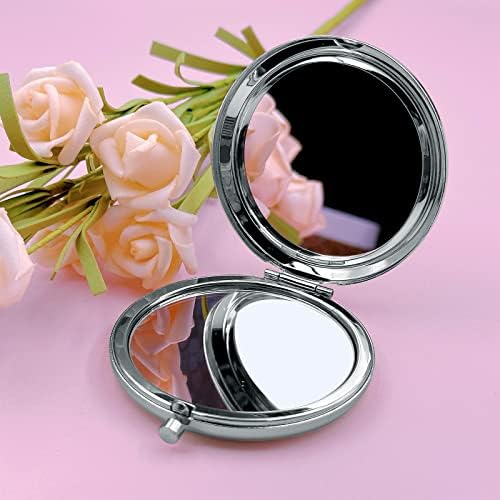 Jchcamry Travel Pocket Pocket Cosmetic Graved Compact Makeup Mirror With Gift Box, Filha Gifts De Dad Mã