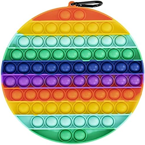 Brinquedo sensorial do arco -íris Squeeze para crianças e adultos, silicone de 8 ”brinquedos de tapete para autismo necessidades especiais