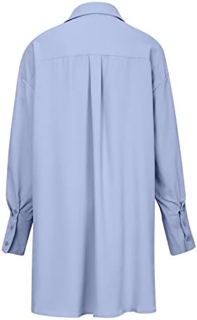 Botão irregular para baixo camisa feminina Manga longa Lappel V Cardigans de pescoço na moda fenda lateral balanço de túnica
