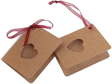 Tags imprimíveis soimiss 50pcs kraft tags de papel amor tags de presente de coração tags de artesanato em branco Labil
