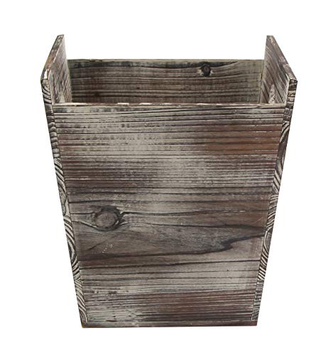 J Jackcube Design Rustic Farmhouse Style Wastebasket Bin com alça de lixo de madeira decorativa para banheiro, cozinha,