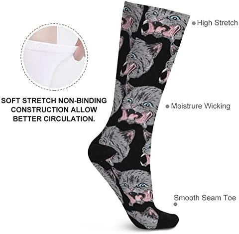 Meias altas de gato selvagem engraçado quente sobre as meias de tubo de panturrilha meias de cores correspondentes para homens