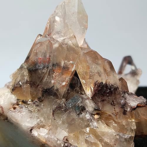 Novo encontrar 125g de hematita vermelha inclusão phantom quartzo cura cristais de pedra 6x4x2cm