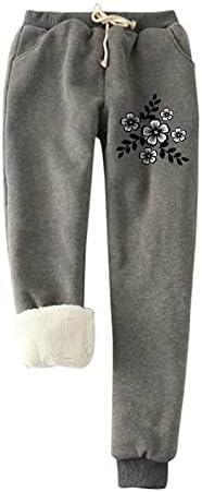 Calça de moletom de lã de lã folgada feminina com cintura alta calça calça calças de lounge atléticas casuais com bolsos