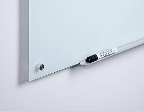 Pacote de placa de erase seca de vidro branco magnético direto audiovisual - 4 'x 3' - com bandeja magnética de luxo