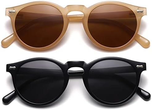 Óculos de sol polarizados vintage nidovix para homens mulheres redondotas retro clássicas de moda de moda UV400 Protection