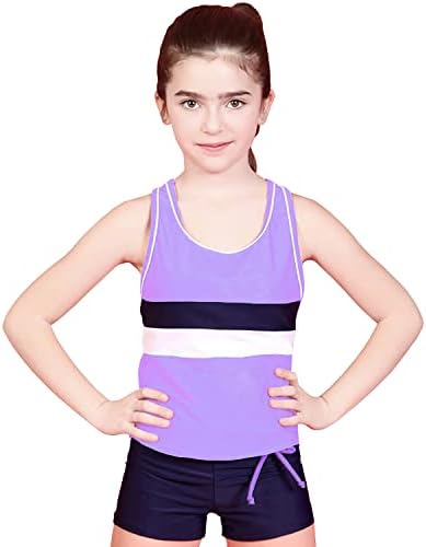 Proallo Little Girls Summer Swimwear duas peças Boyshort Tankini Kids Swimsuit