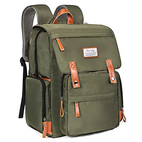 Backpack de fraldas Frank Mully Grande Multifuncional Viagem Bolsa de bebê para mamãe Dad Exército