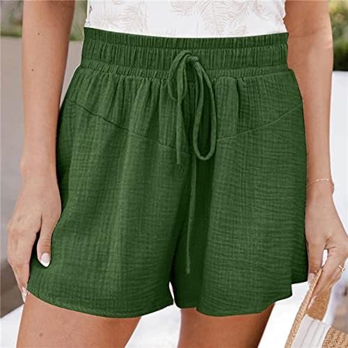 Shorts de moda para mulheres casuais pernas largas shorts soltos shorts de cores sólidas shorts elásticos de cordão